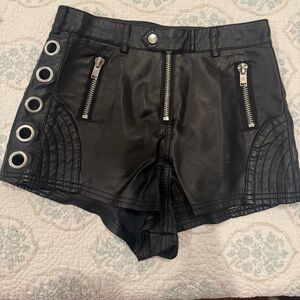 Current Mood 💥EDGY CHIC💥 High Rise Moto Leather Shorts in Black Size S